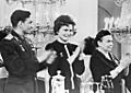 RIAN archive 612179 The USSR pilot-cosmonaut Valentina Tereshkova at press conference