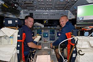 STS-135 Chris Ferguson and Doug Hurley on the flight deck