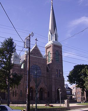 Saint Dominic Roman Catholic Church, on Frankford Avenue, was established in 1849