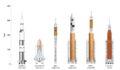 Saturn V-Shuttle-Ares I-Ares V-Ares IV-SLS Block 1 comparison (2019)