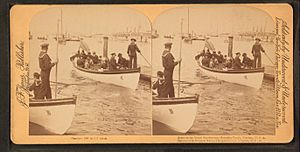 Scene at the Naval Rendezvous, Hampton Roads, Virginia, U.S.A, from Robert N. Dennis collection of stereoscopic views