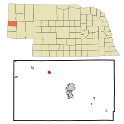Location of Mitchell, Nebraska