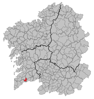 Location of the municipality of Salceda de Caselas within Galicia.