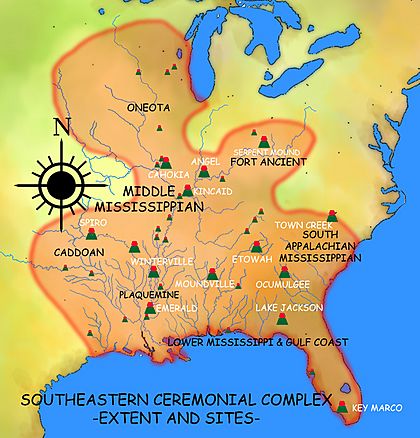 Southeastern Ceremonial Complex map