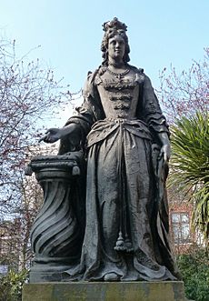 Statue probably of Queen Charlotte, Bloomsbury, London