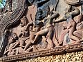 Stone bas relief at Banteay Srei in Cambodia