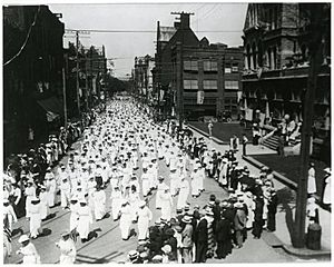 Suffragists marching in Williamsport, Pennsylvania, c. 1917