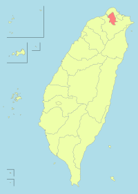 Taipei's location in the Taiwan islands