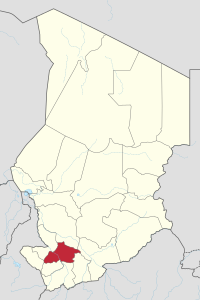 Map of Chad showing Tandjilé.