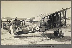 The eyes of the army - Sopwith Camels ready for a patrol over the German lines (1918) - India Office Official Record of the Great War (1921) - BL Photo 21-116