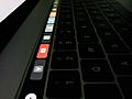 Touch bar of 15" MacBook pro
