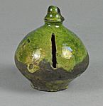 Tudor money pot green, used in late medieval Britain