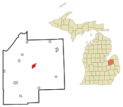 Location of Caro, Michigan
