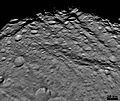 Vesta densely cratered terrain near terminator