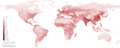 World human population density map
