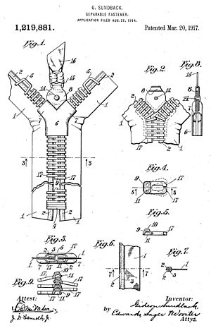 001 Sundback zipper 1917 patent