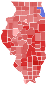 2014 Illinois gubernatorial election results map by county