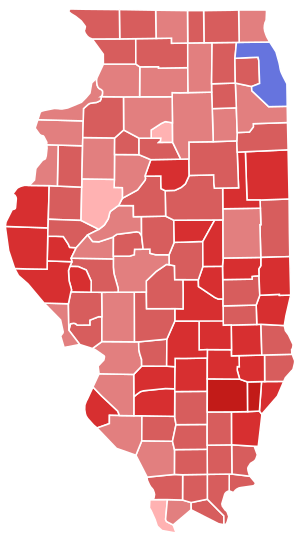 2014 Illinois gubernatorial election results map by county