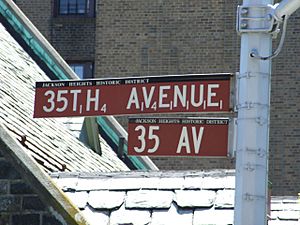 35 Av Scrabble street sign