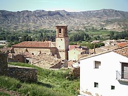 Panoramic view of the village and the Asunción church