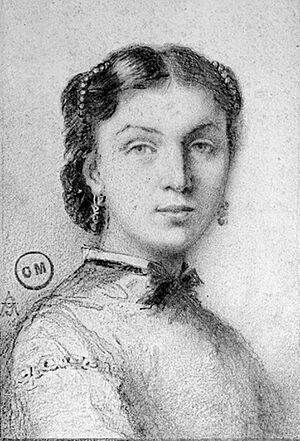 Alexandrine Dureux. by Jules-Élie Delaunay (ca. 1865), graphite, 16.1 x 12.5 cm., Gustave Moreau Museum