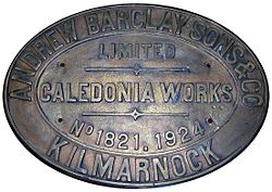 Andrew Barclay locomotive plaque