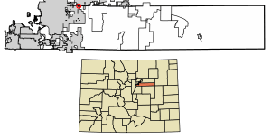 Location of the Aetna Estates CDP in Arapahoe County, Colorado