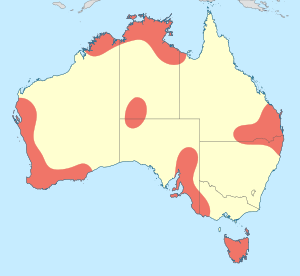 Austroagrion cyane distribution map.svg
