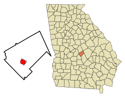 Location in Bleckley County and the state of Georgia
