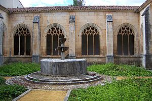 Burgos Covarrubias Colegiata claustro y fuente lou