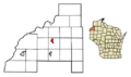 Burnett County Wisconsin Incorporated and Unincorporated areas Webster Highlighted