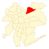 Map of the Vitacura commune within Greater Santiago