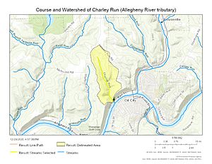Course and Watershed of Charley Run (Allegheny River tributary)