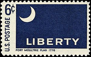 Fort Moultrie Flag - Historic Flag Series - 6c 1968 issue U.S. stamp