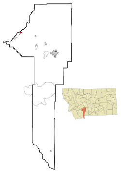 Location of Three Forks, Montana