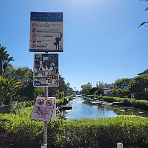 Graffiti and Welcome Sign Venice Canals
