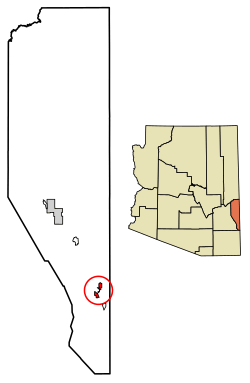 Location of Duncan in Greenlee County, Arizona