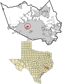 Location in Harris County, Texas