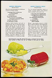 Illustrated recipes; 'Minted Pineapple', 'Quick Tomato Mold' Wellcome L0072307