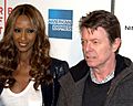 Iman and David Bowie at the premiere of Moon