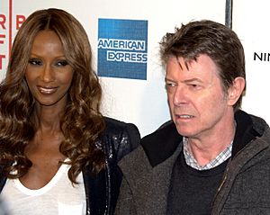 Iman and David Bowie at the premiere of Moon