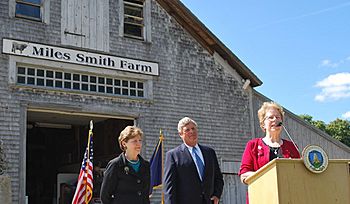 Jeanne Shaheen Tom Vilsack and Lorraine Merrill New Hampshire August 2014
