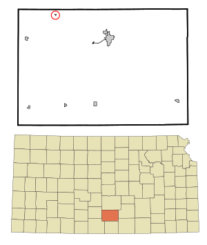 Location within Kingman County and Kansas