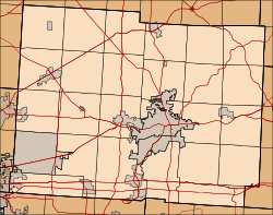 Location of Gratiot in Licking County (highlighted) and Muskingum County