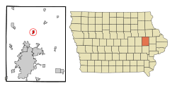 Location of Alburnett, Iowa