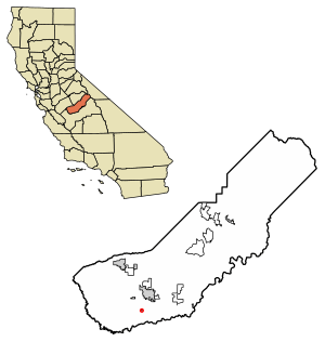 Location of La Vina in Madera County, California.