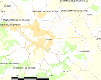 Map of the commune of Jonzac