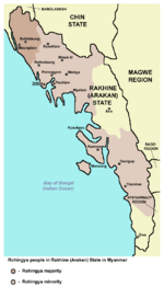 Map of Rohingya people in Rakhine State