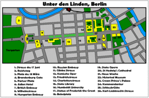 Map of Unter den Linden, Berlin