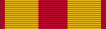 Red ribbon with two broad dark yellow stripes